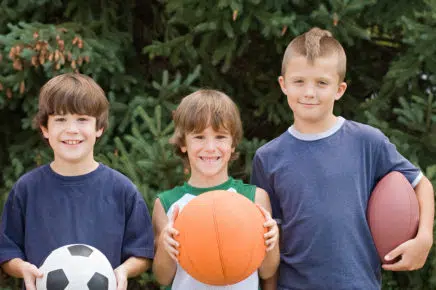 Camp Boys With Sports Balls