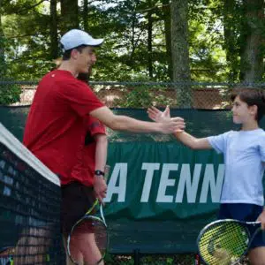 Playing Badminton in Summer Camp