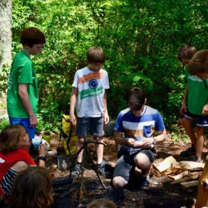 Bonfire in Summer Camp Connecticut