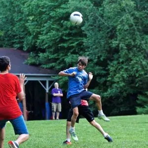 Playing Soccer in Summer Camp