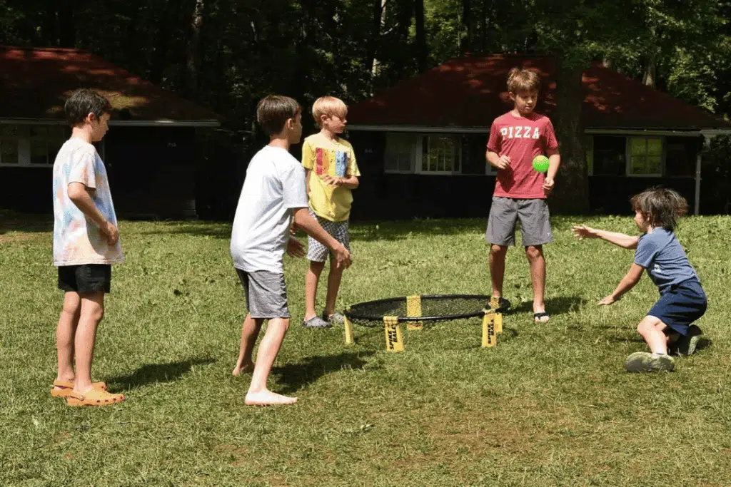 small group of boys connecting during structured activities