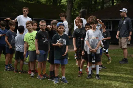 kids enjoying guided summer camp activities