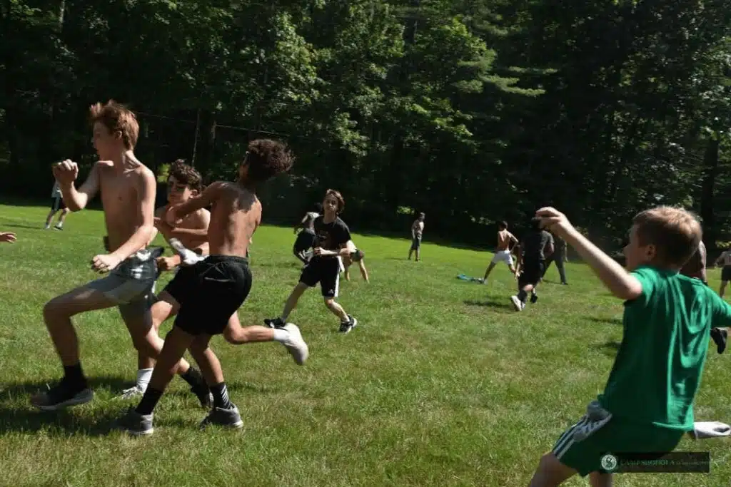 Outdoor field game at Camp Shohola for Boys where campers stay active and engaged at a traditional boys summer camp